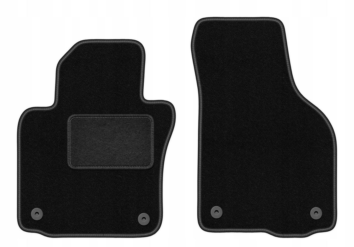 Velour rugs for VW Golf VI 2009-2013 front LUX black 2 pcs.