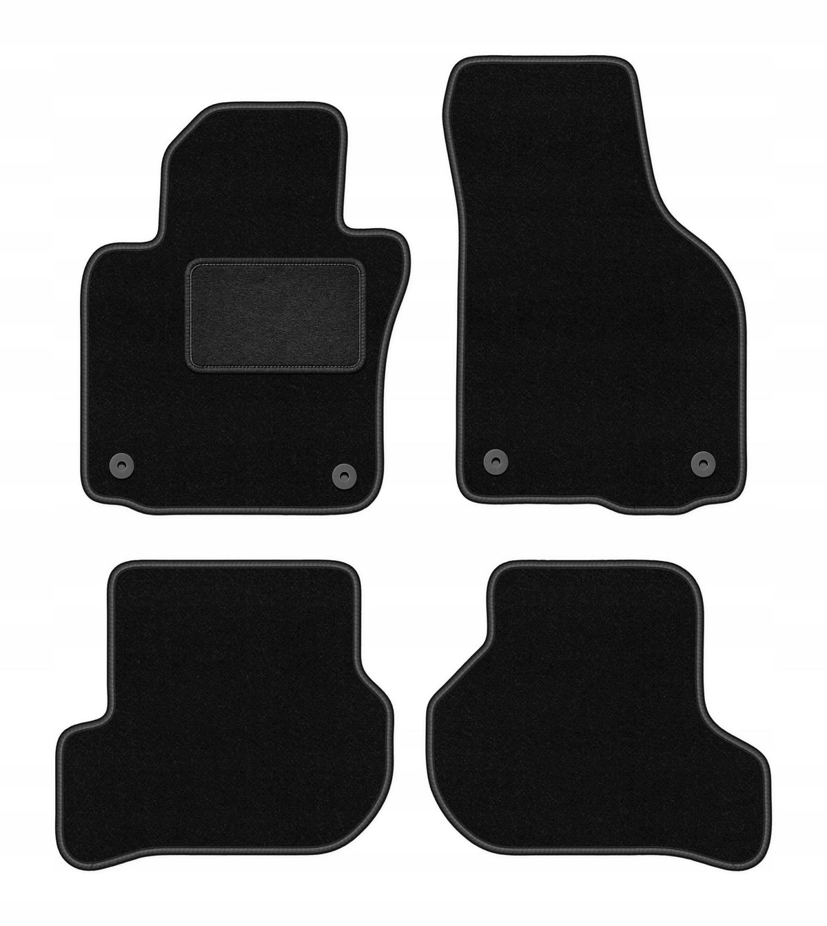 Velour rugs for VW Jetta V 2005-2011 set LUX black 4 pcs.