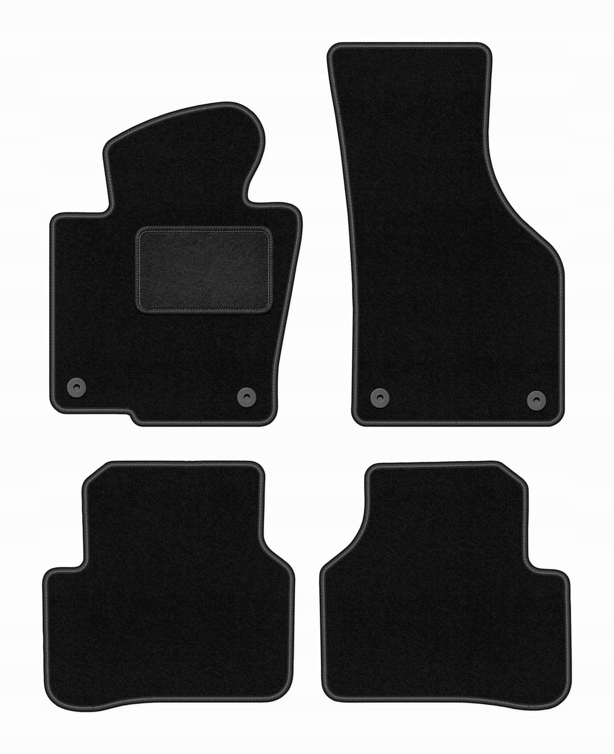 Velour rugs for VW Passat B7 2010-2014 set LUX black 4 pcs.