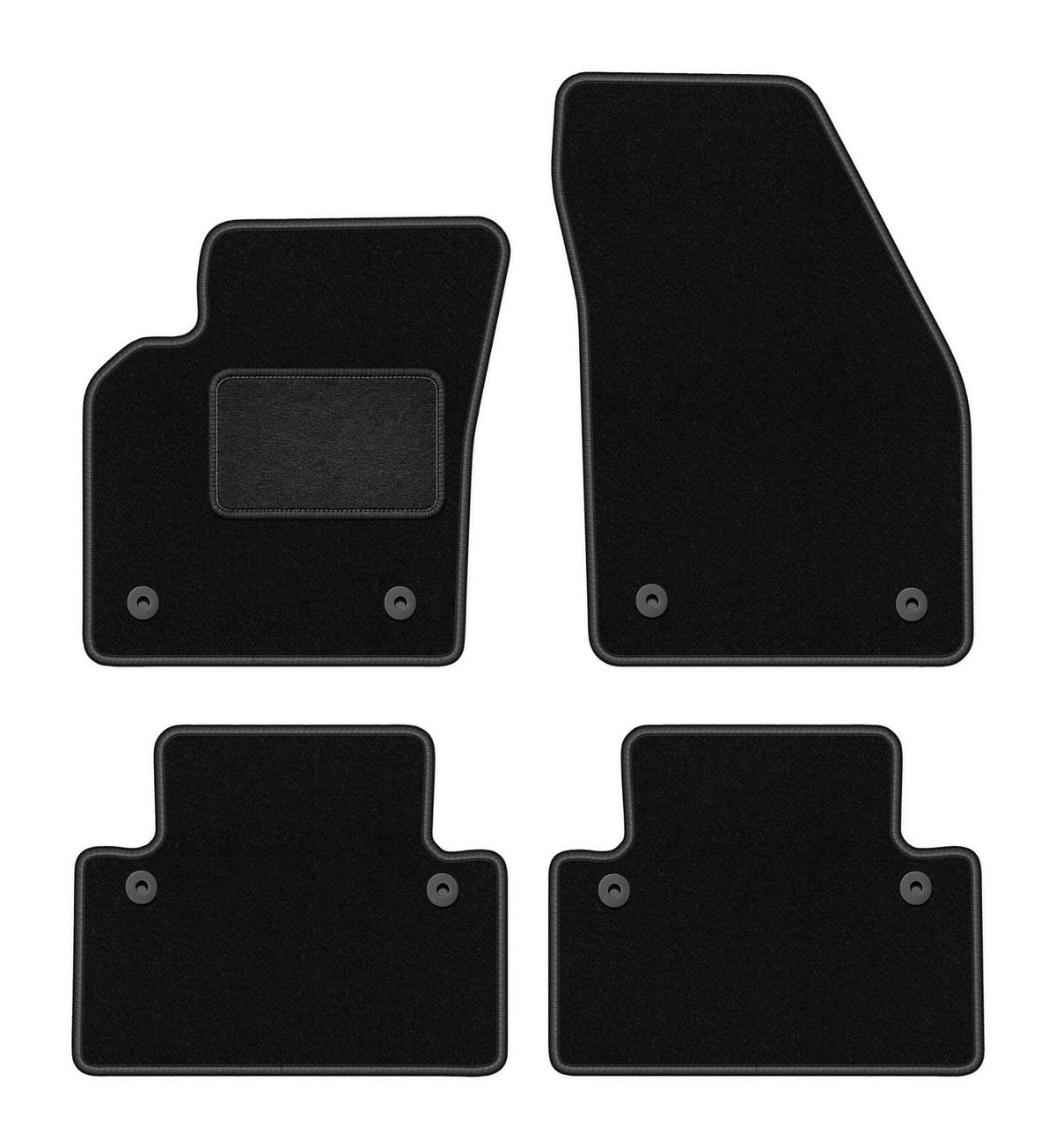 Velour rugs for Volvo S40 II 2004-2012 set LUX black 4 pcs.