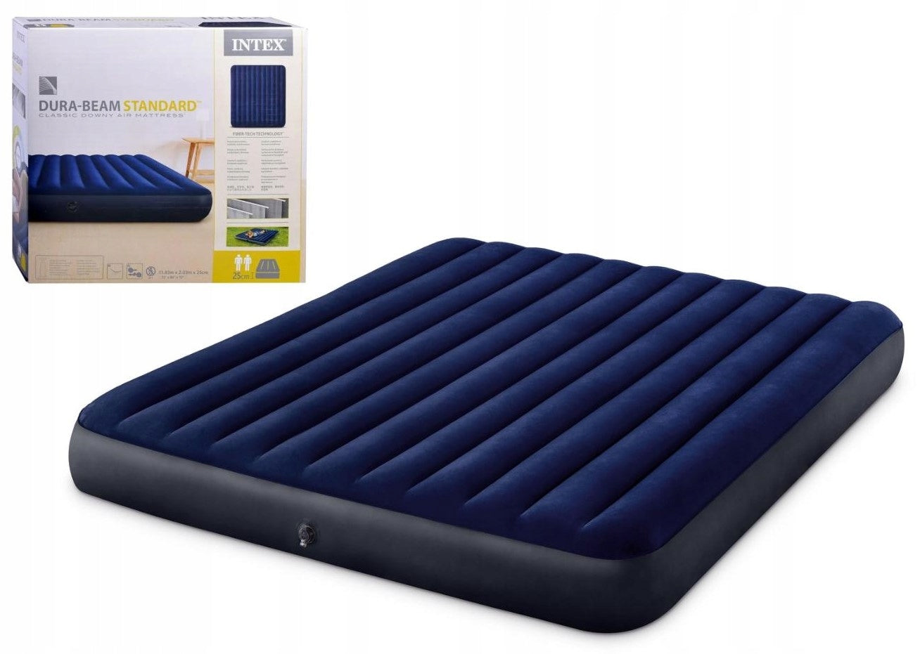 Velvet inflatable mattress 203x183 cm INTEX 64755