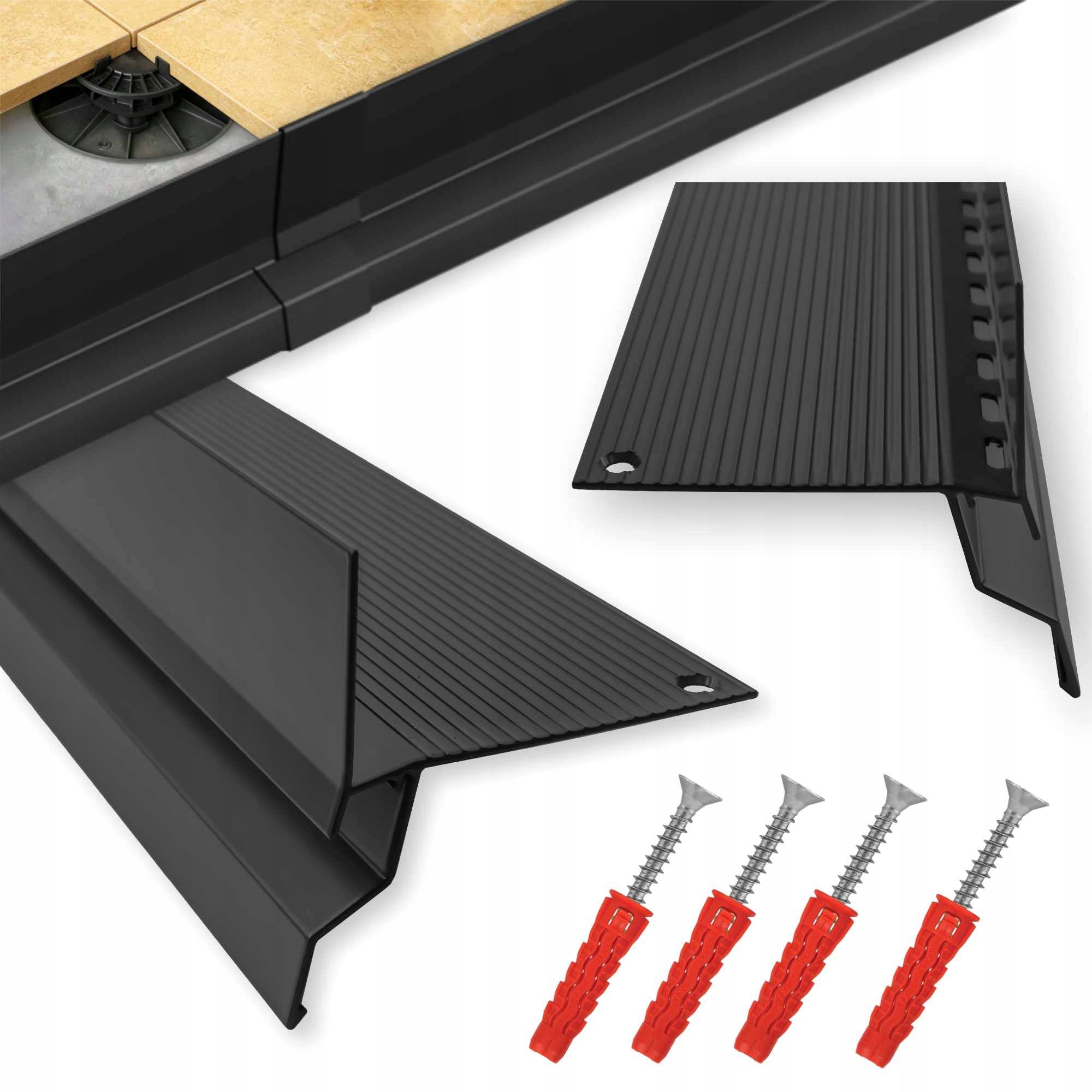 Ventilation Hood Profile ALU K250 for Balcony Hood VENTILATED TERRACE Black 2m