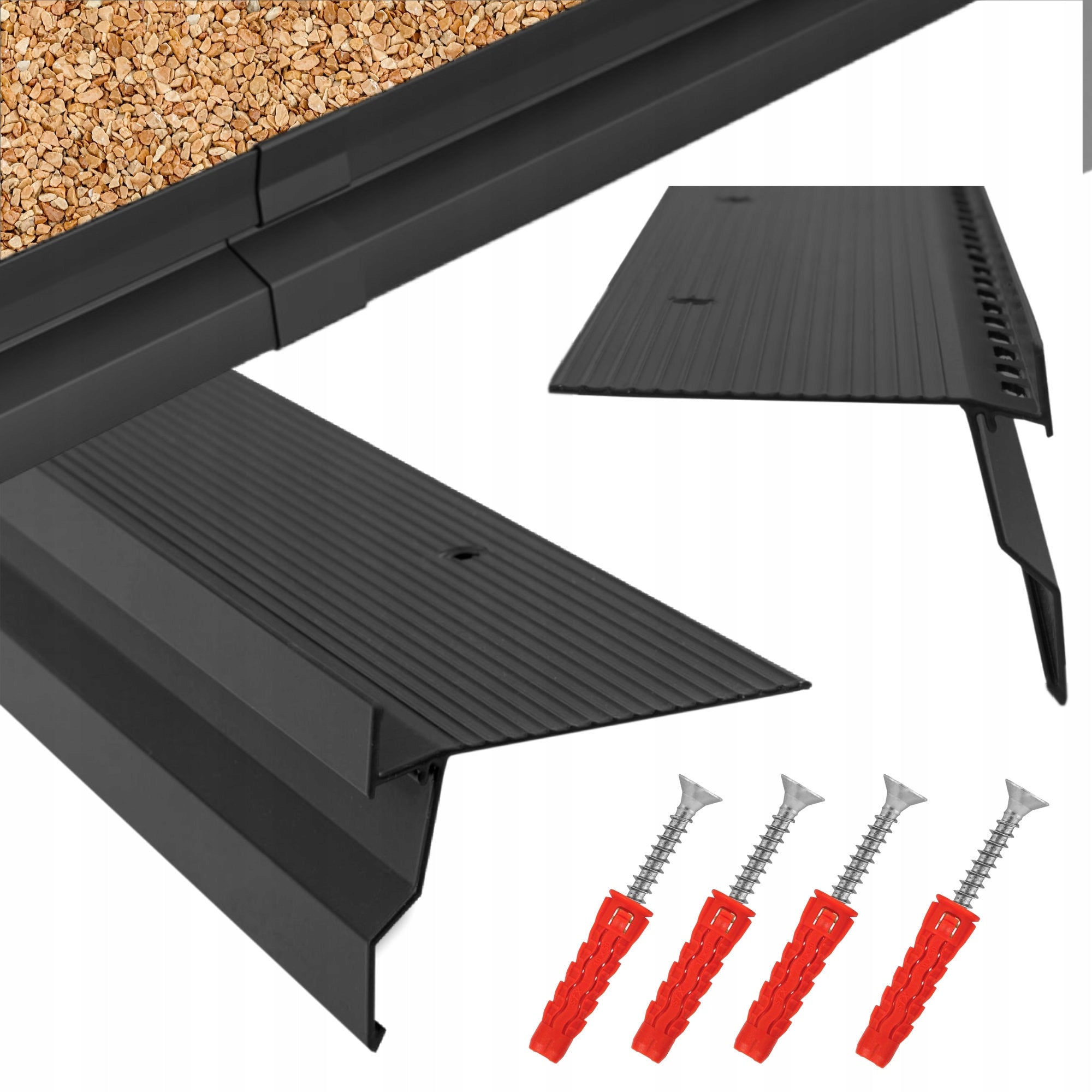 Ventilation Hood Profile K130 Balcony hood TILE STONE CARPET Black 2m 9005 Packaging status original