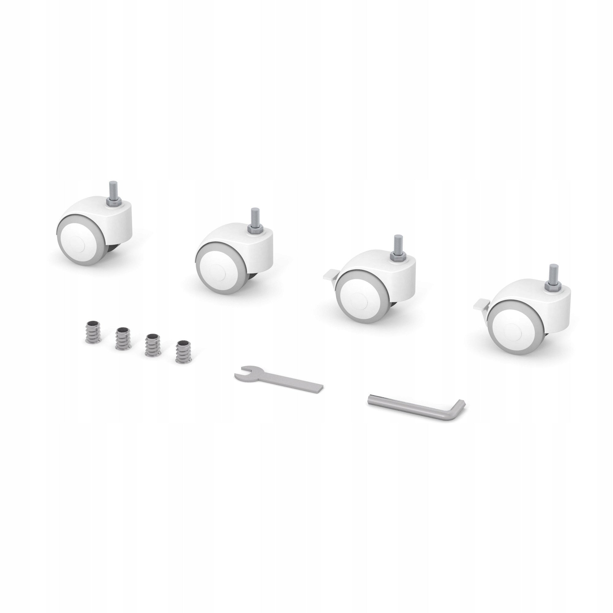 Veres Monaco crib wheel set, LD13, LD15 , White