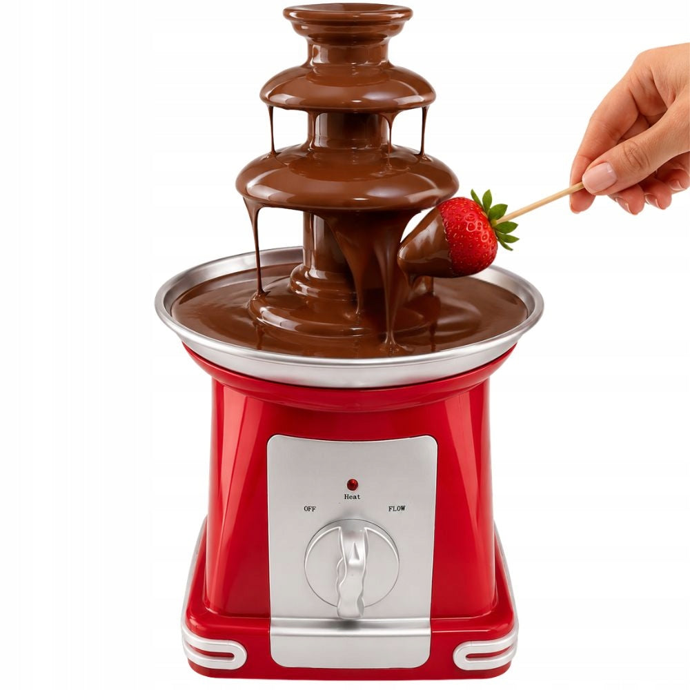 Verk 07554 Čokoládová fontána fondue, 3 úrovně, 65 W, 230 V, 50 Hz, červená