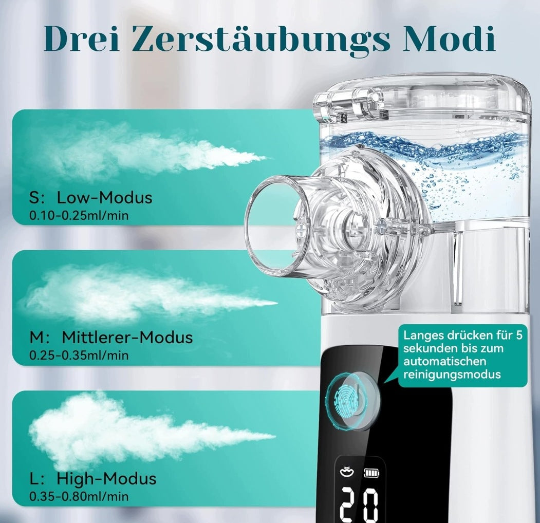 Vernebler inhaler for adults and children with mouthpiece, 2 masks, USB, silent Medical device no