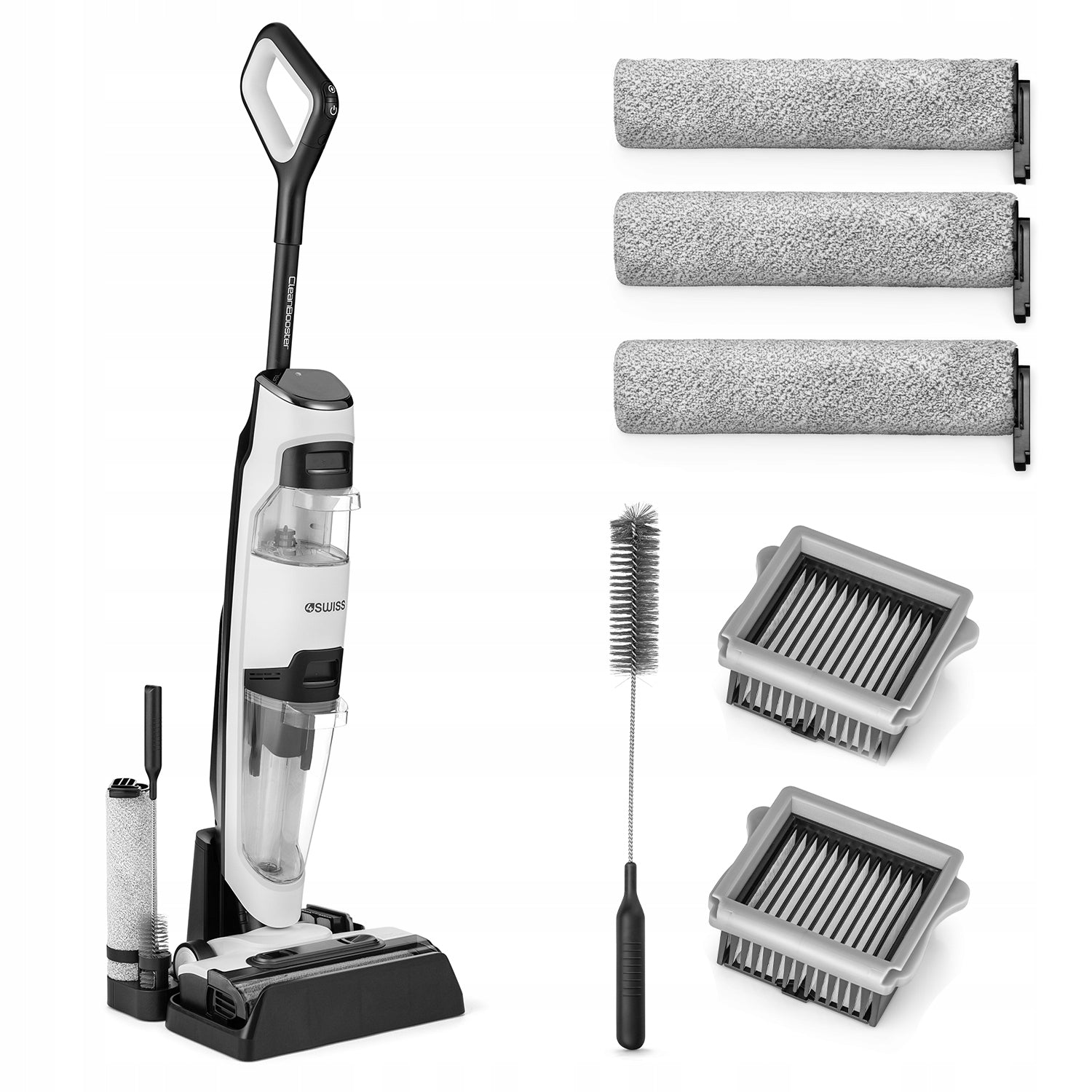 Vertical Cordless Vacuum Cleaner 4Swiss VC024 HEPA Filter Mopping Bagless