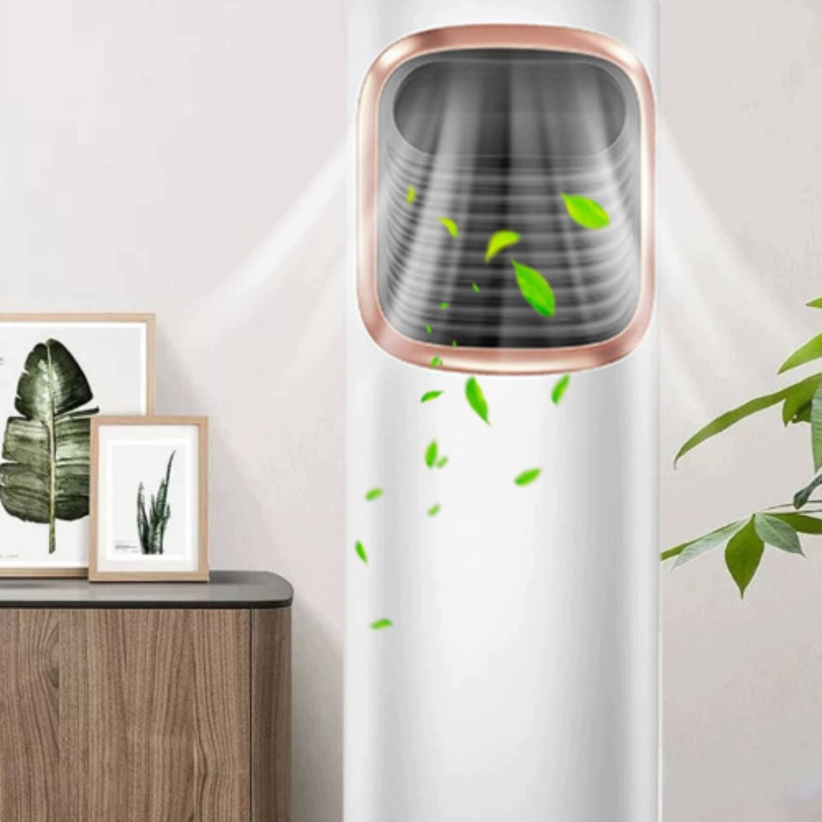 Vertical Fan and Heater Combo Two-in-oneUse Cooling Fan with Heater Brand no brand