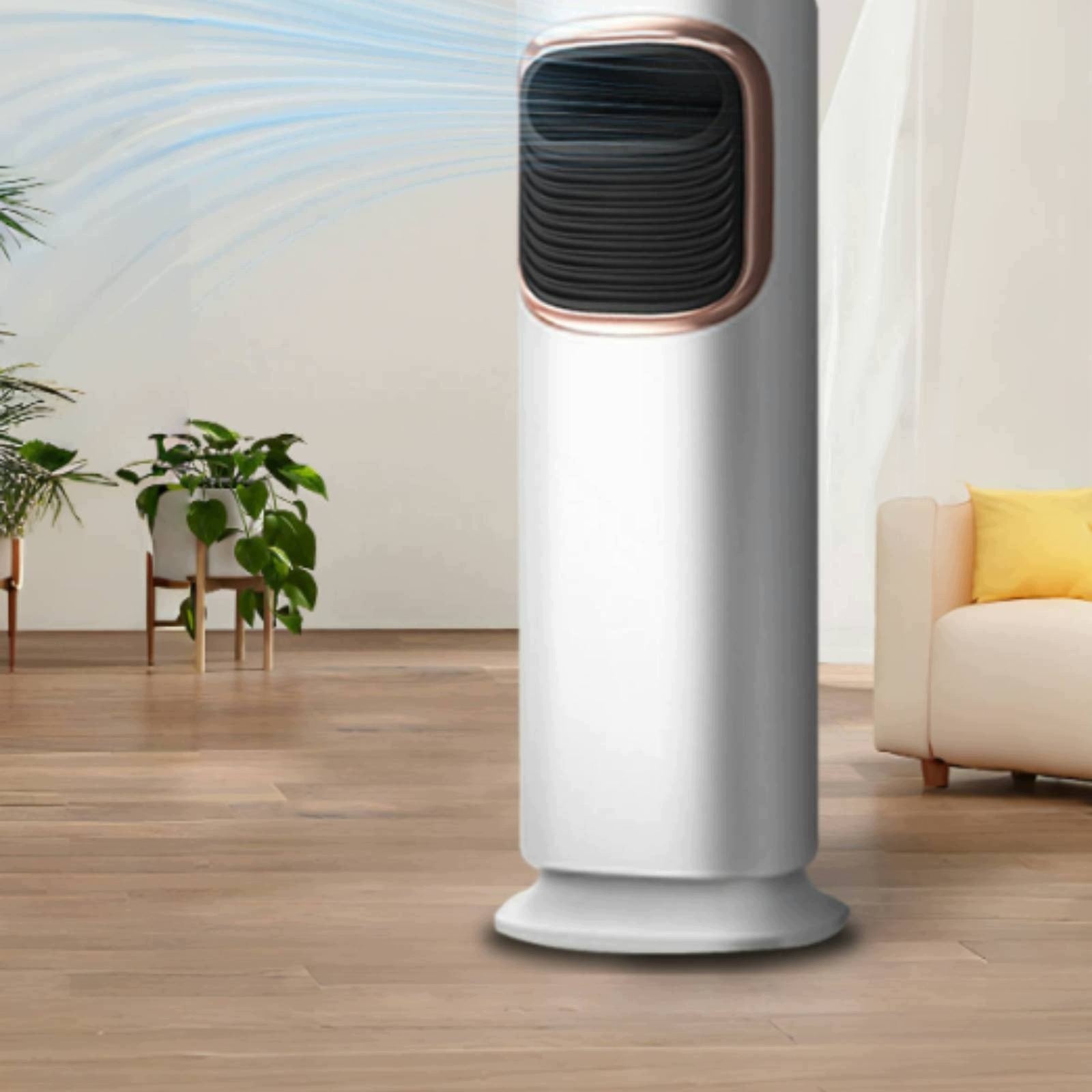 Vertical Fan and Heater Combo Two-in-oneUse Cooling Fan with Heater Packaging status original