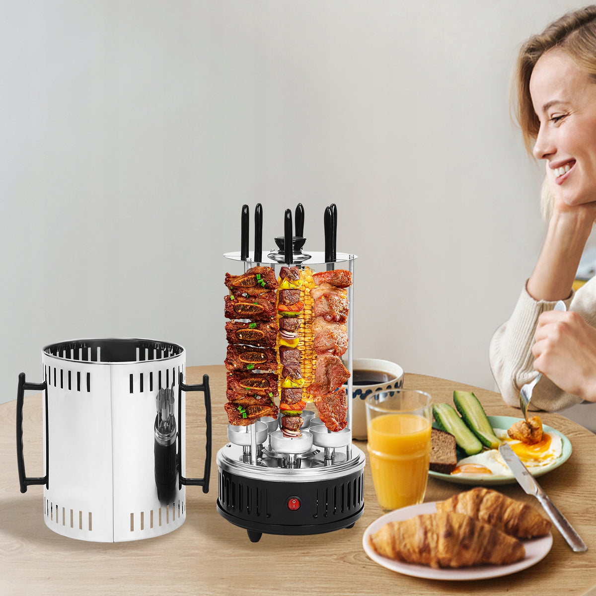 Vertical Rotisserie Grill Electric Rotating Grill Machine 1000W Brand no brand
