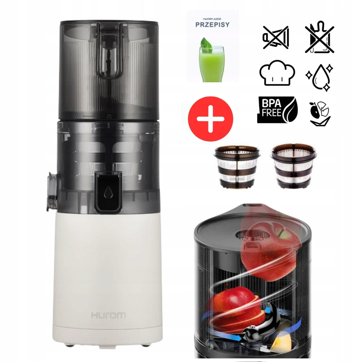 Vertical Slow Juicer Hurom E30ST 100W For Vegetable Fruit Juice