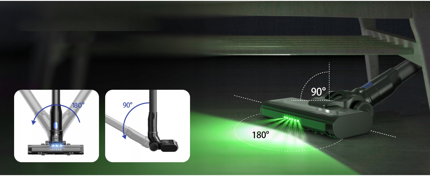 Vertical VACUUM CLEANER Wireless LED Lamp MOC 20000PA turbo brush light Dominant color black