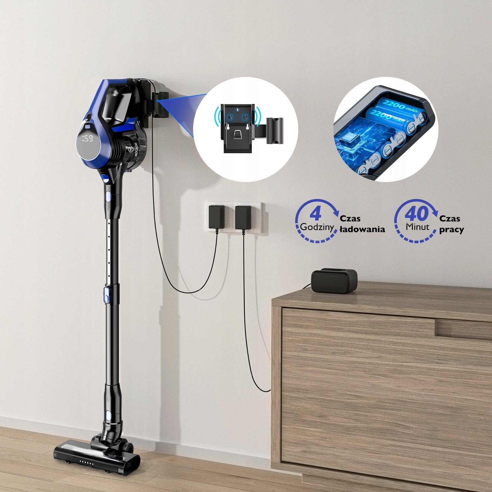 Vertical VACUUM CLEANER Wireless LED Lamp MOC 20000PA turbo brush light Manufacturer code XC1-M