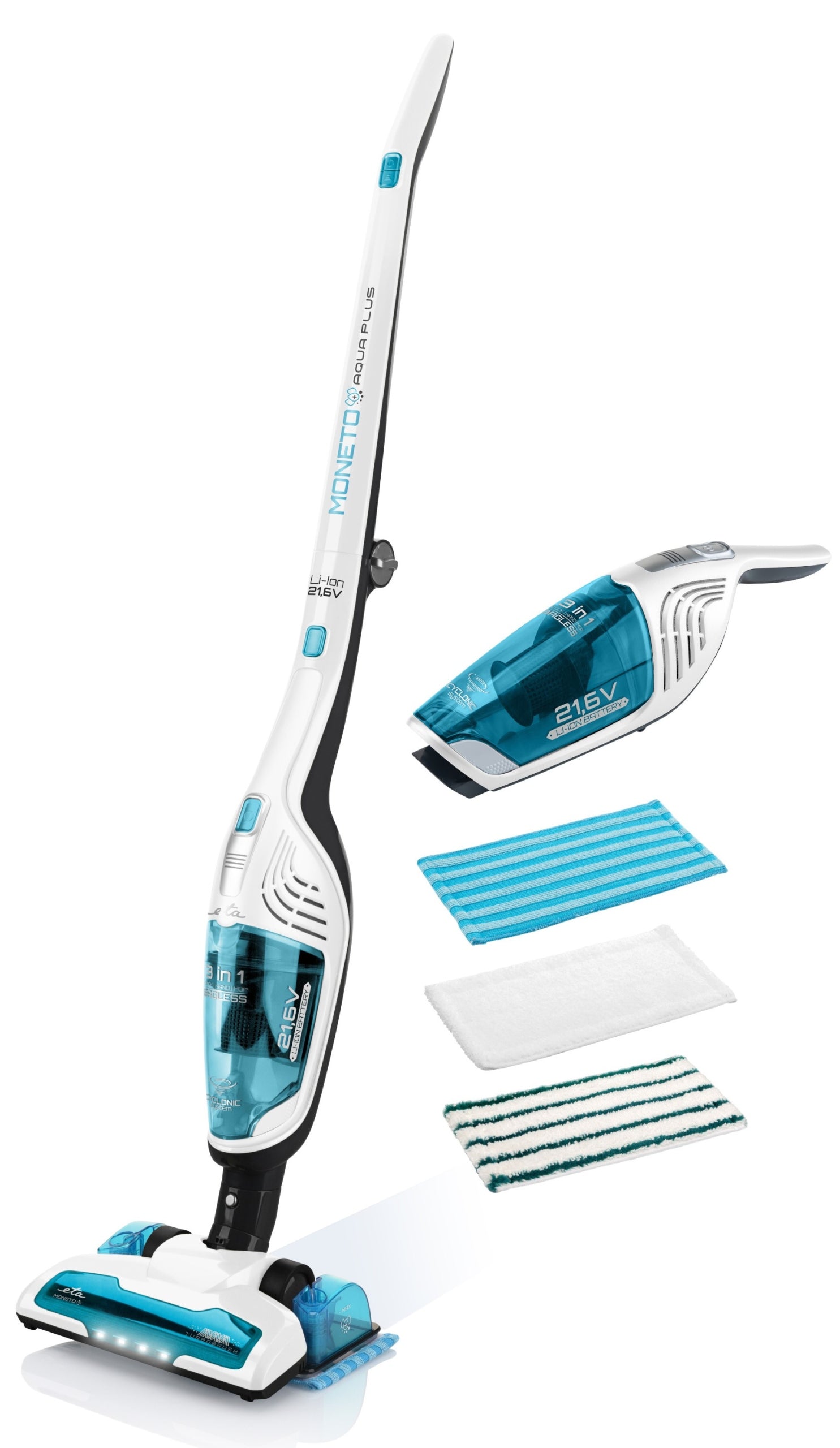 Vertical Vacuum Cleaner Wireless Handheld Bagless 2in1 Turbo Brush with Mop Brand ETA