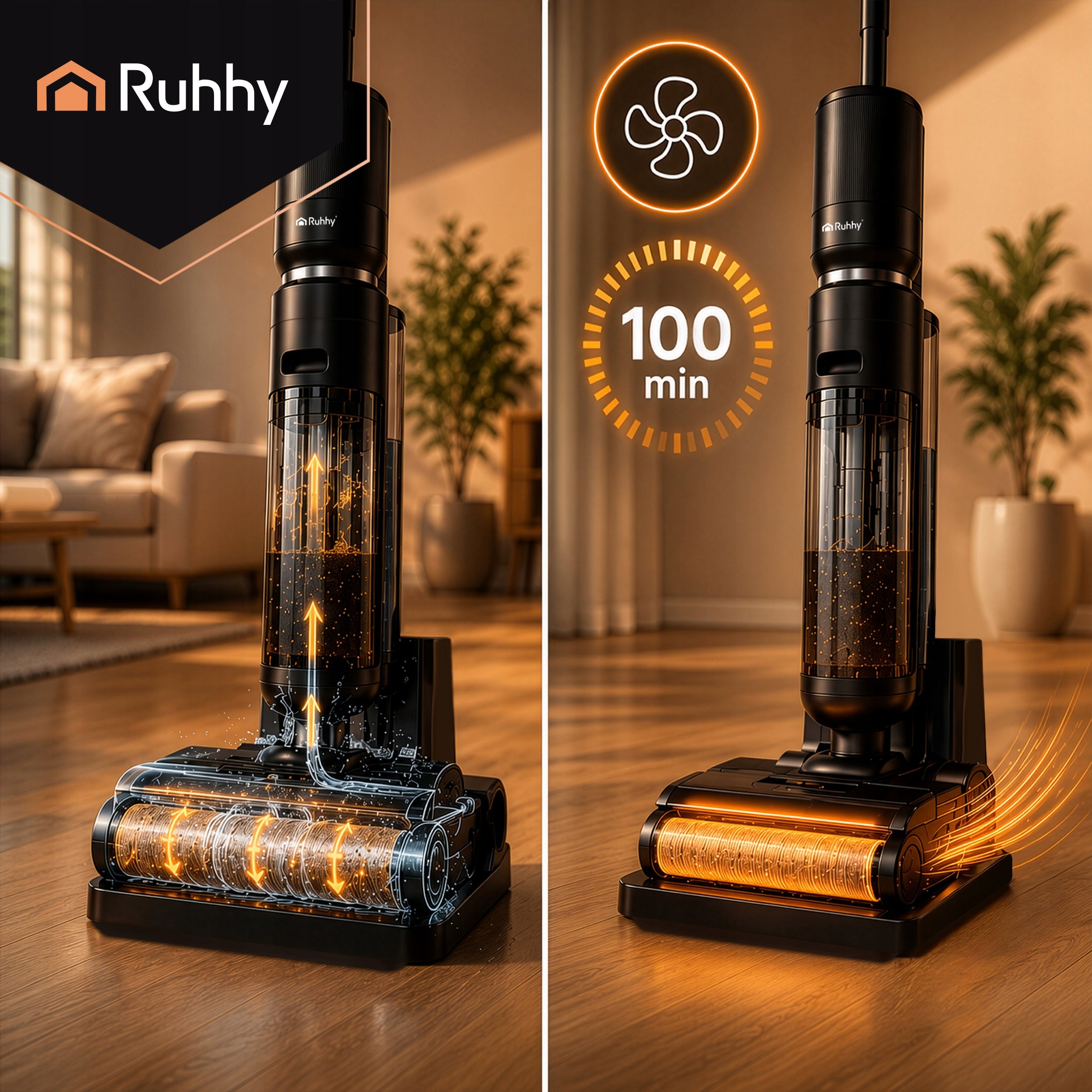 Vertical Vacuum Cleaner Wireless Self-Cleaning Powerful 16 kPa HEPA H9 Power supply rechargeable battery