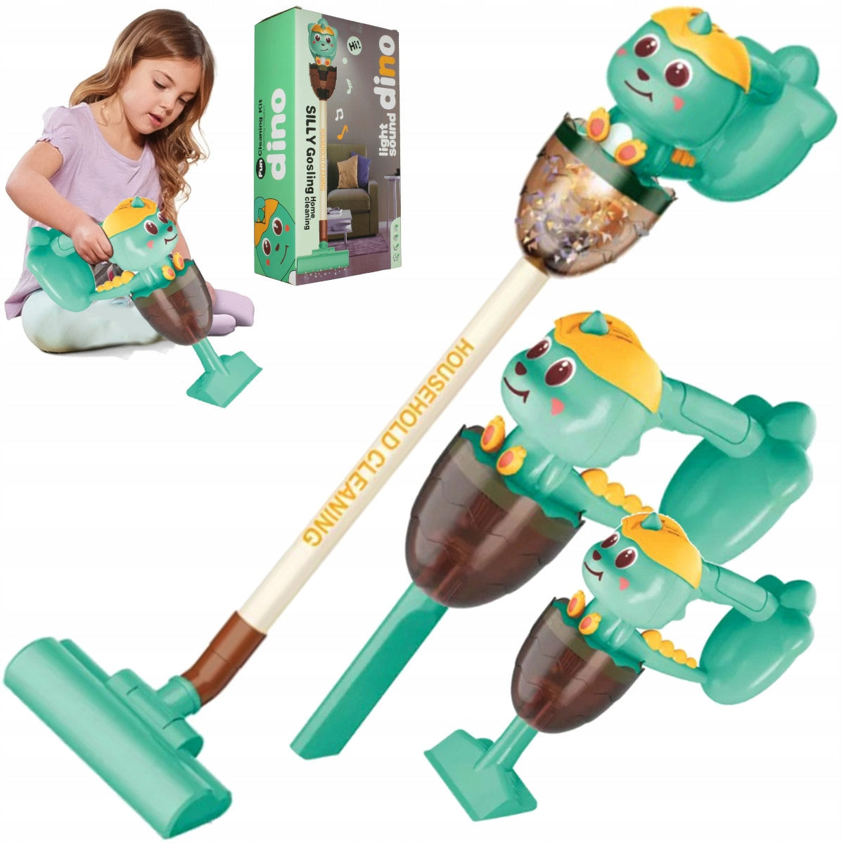 Vertical Vacuum Cleaner for Kids with Sound Handheld Suction Function Led Sound Packaging status original