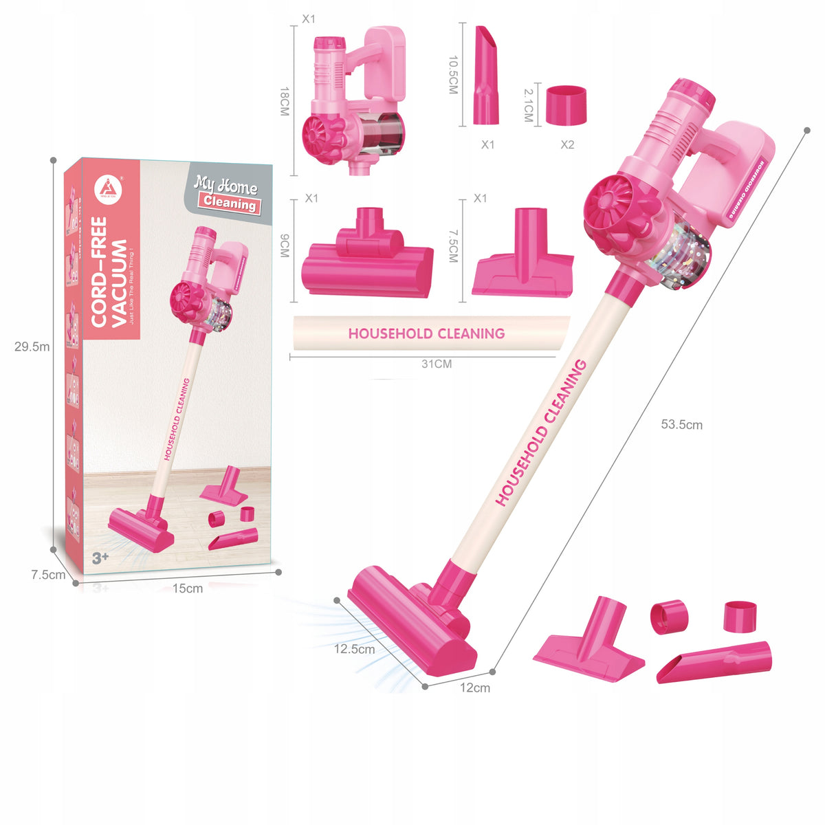 Vertical Vacuum Cleaner for Kids with Suction Function 3in1 Tips Household Sound Manufacturer code 6063032376