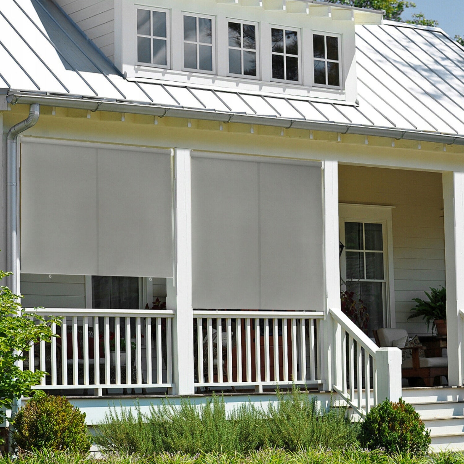 Vertical balcony awning grey 240x160 cm GOGARDEN blind wrapped garden Packaging status original