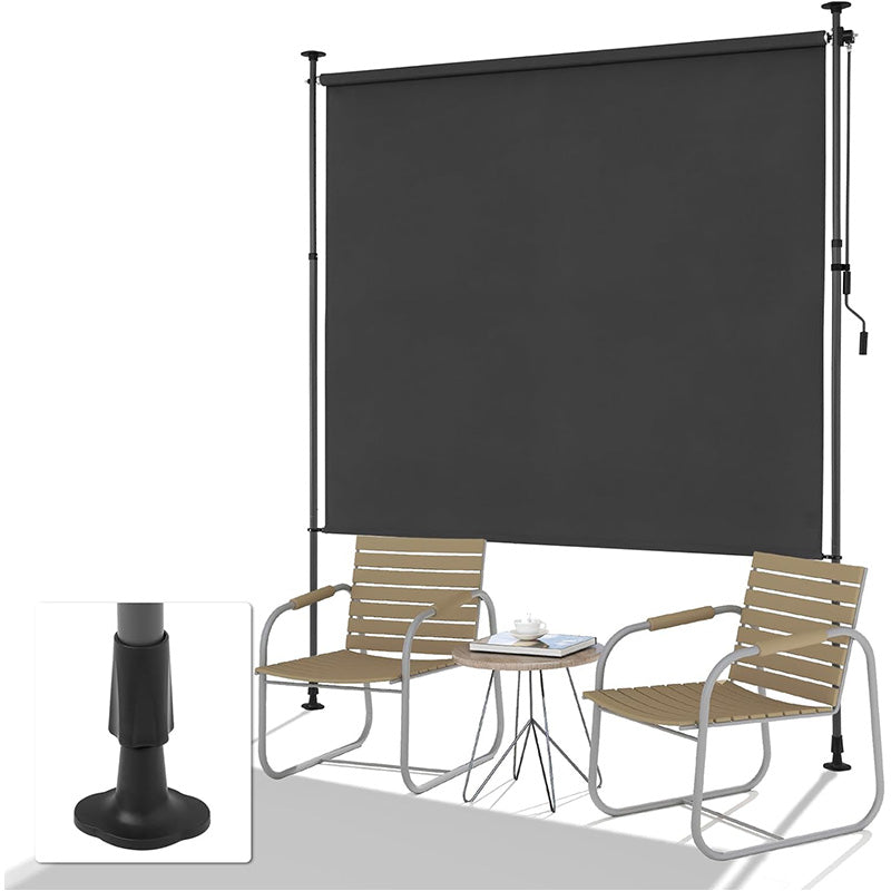 Vertical balcony sun awning with crank 120x316 cm