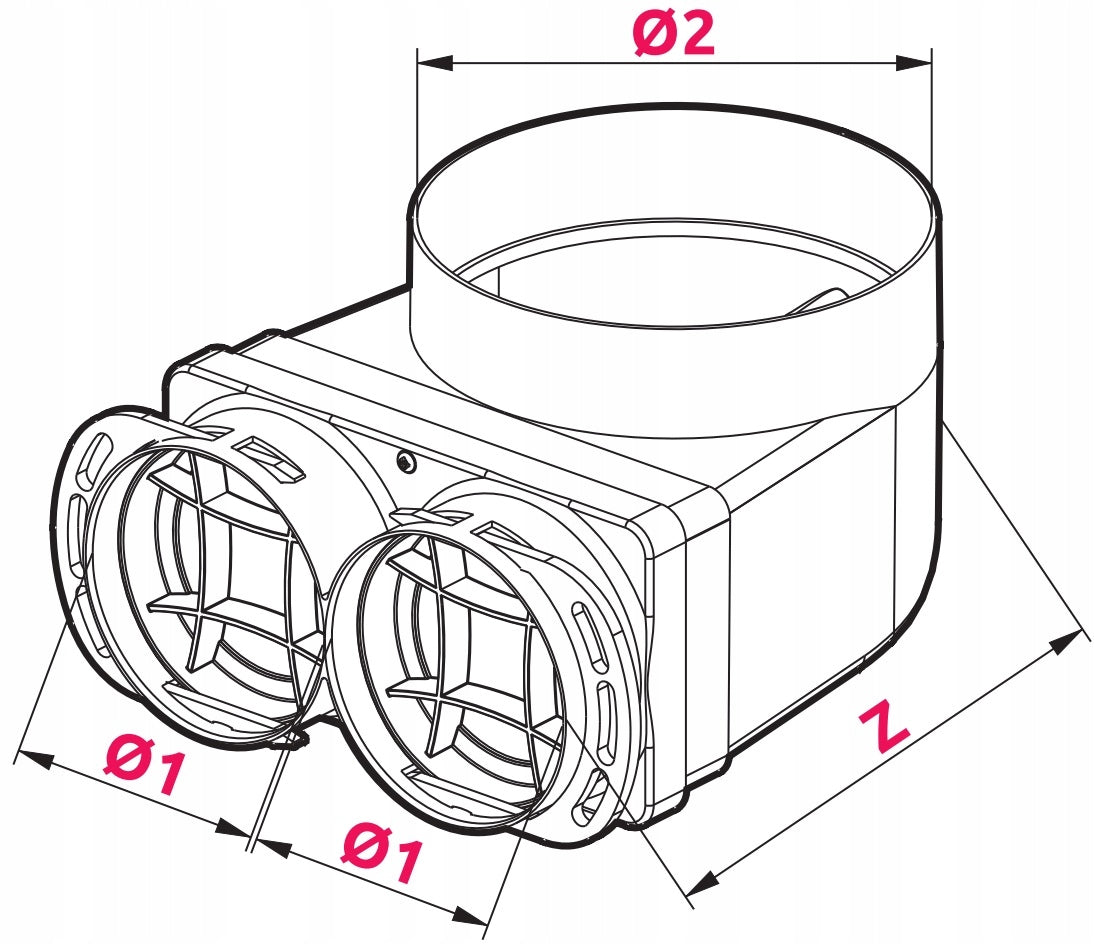 Vertical expansion box fi125-2x75 - VPE125-2 Manufacturer code VPE125-2