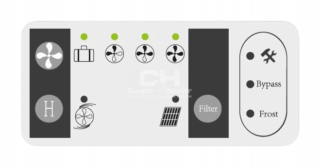 Vertical recuperator COOPER&HUNTER CH-HRV2.5TKEC Range of energy efficiency classes A+ - G