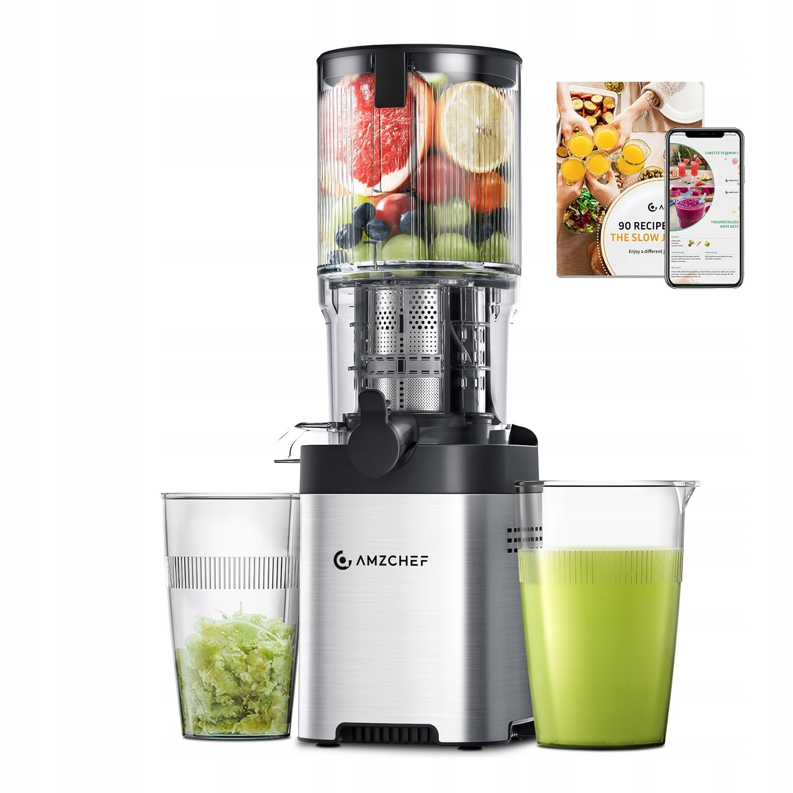 Vertical slow juicer Amzchef ZM1902B 180 W fruits and vegetables
