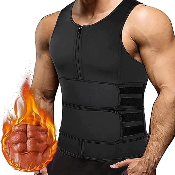 Vest Belt 2in1 Men's Neoprene Strong Sauna Abdominal Compression M K89,1