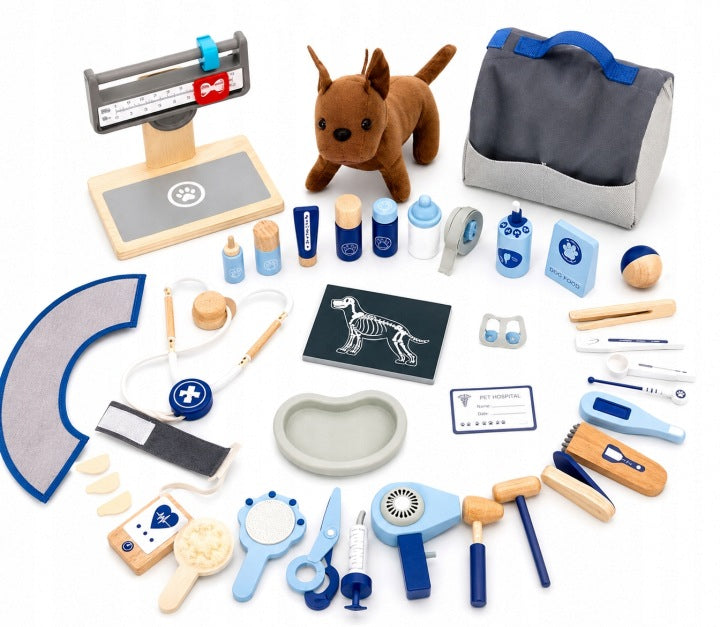 Veterinarian Set for Children Wooden 37 el. Dog Bag Accessories 3+ Manufacturer code #1313