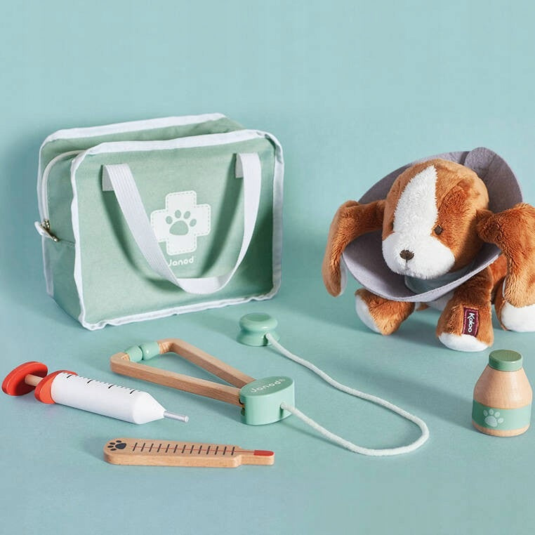 Veterinarian kit with 10 accessories Janod Brand Janod