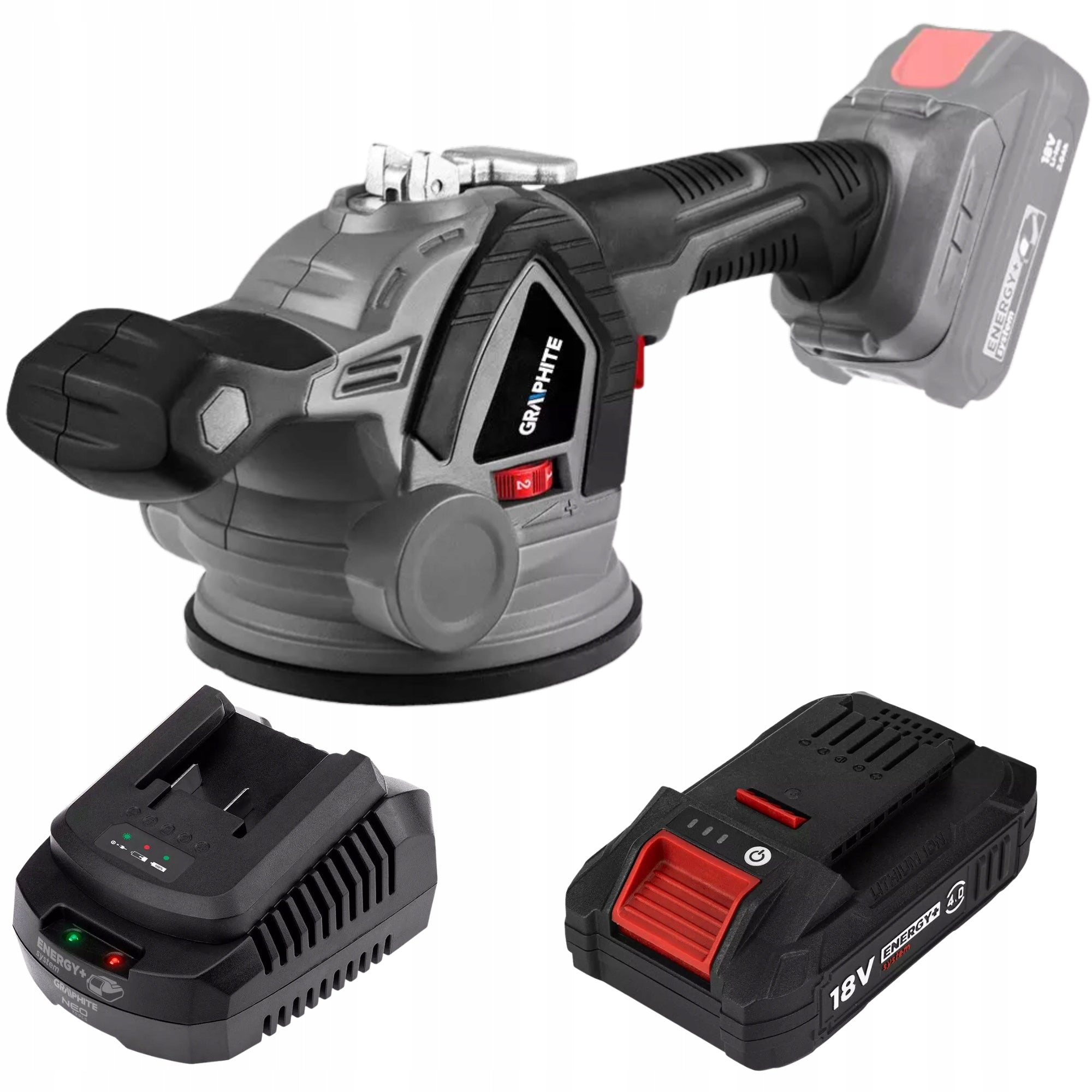Vibrating Suction Cup for Tile Leveling + Aku 4Ah + Charger