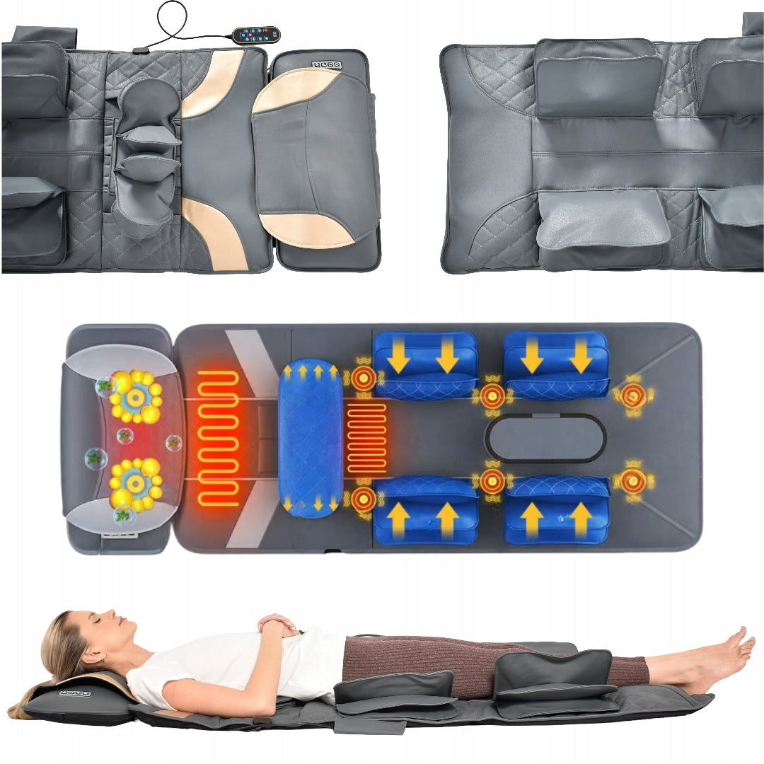 Vibration Massage Mat For Back Massage For Armchair Mattress 170x60 cm Grey