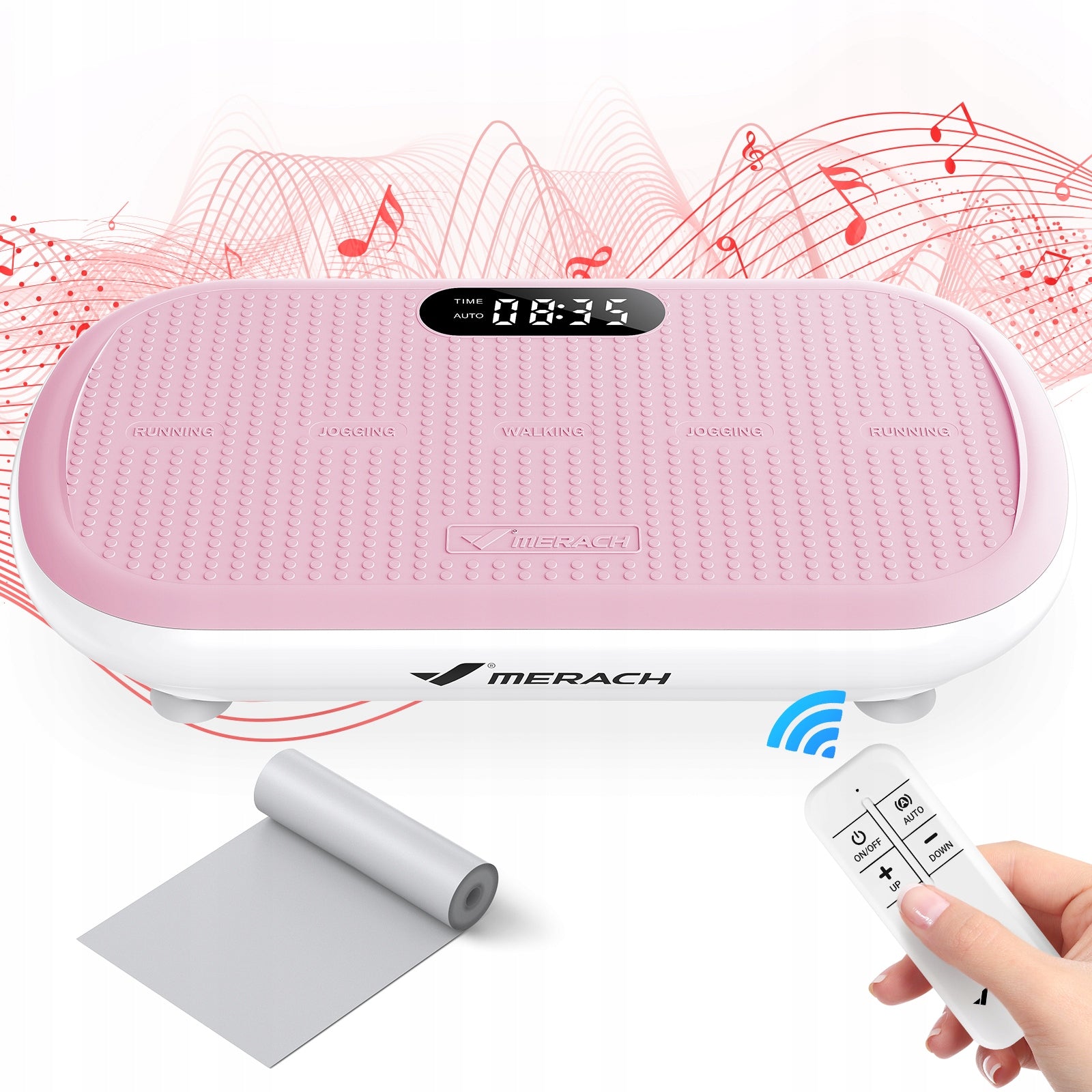 Vibration Platform MERACH Bluetooth 200 kg Remote Control MR-2440P1-EU Pink