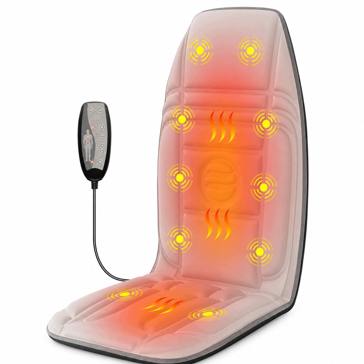Vibration massage mat Snailax 10 motors heating beige for massage