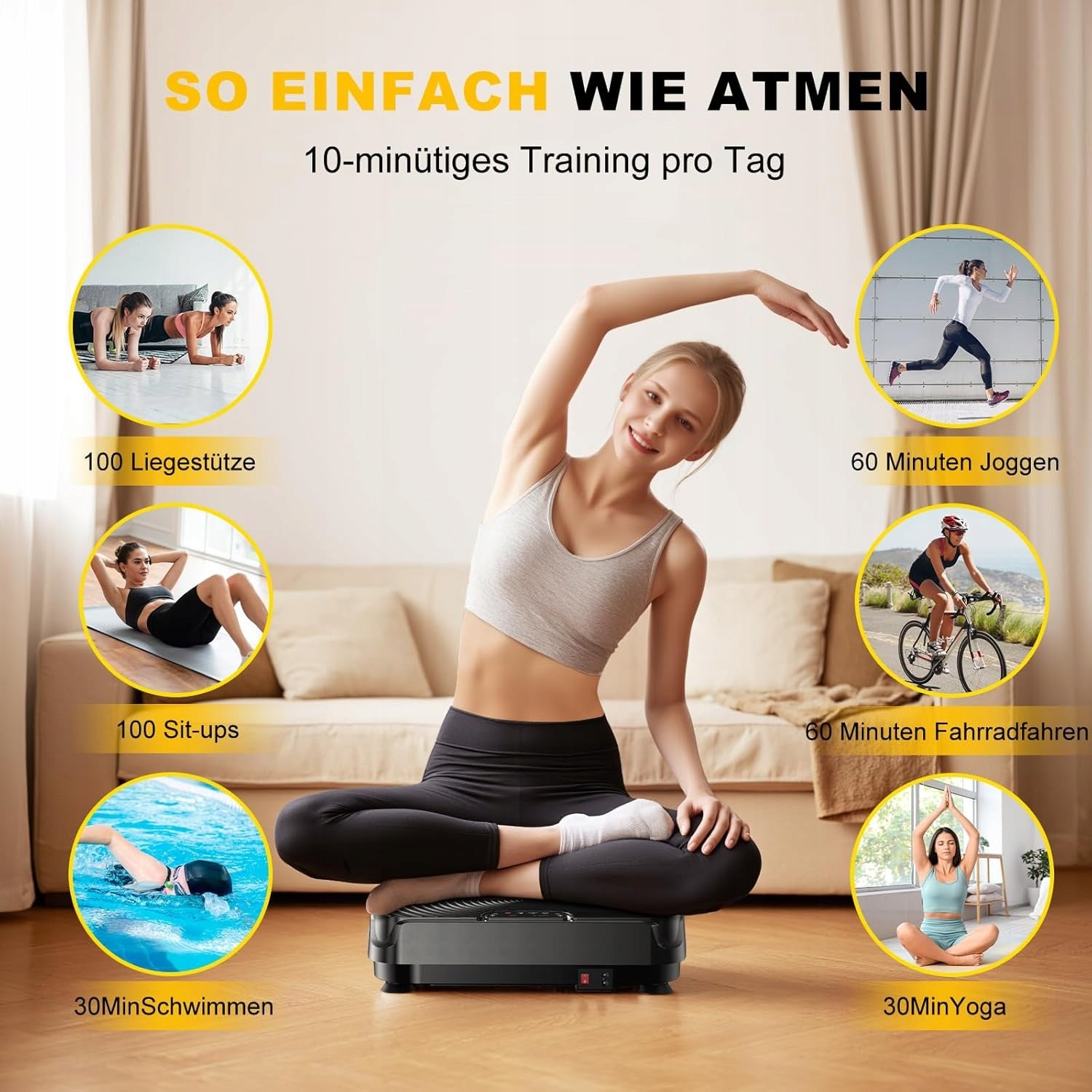 Vibration plate quiet motor max load 140 kg Stress reduction Relaxation Packaging status original