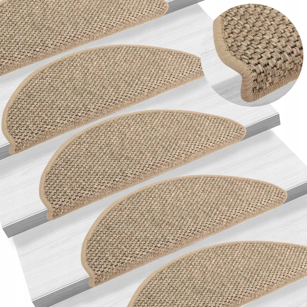 VidaXL Self-adhesive stair covers, 15 pcs, 65x25 cm, beige