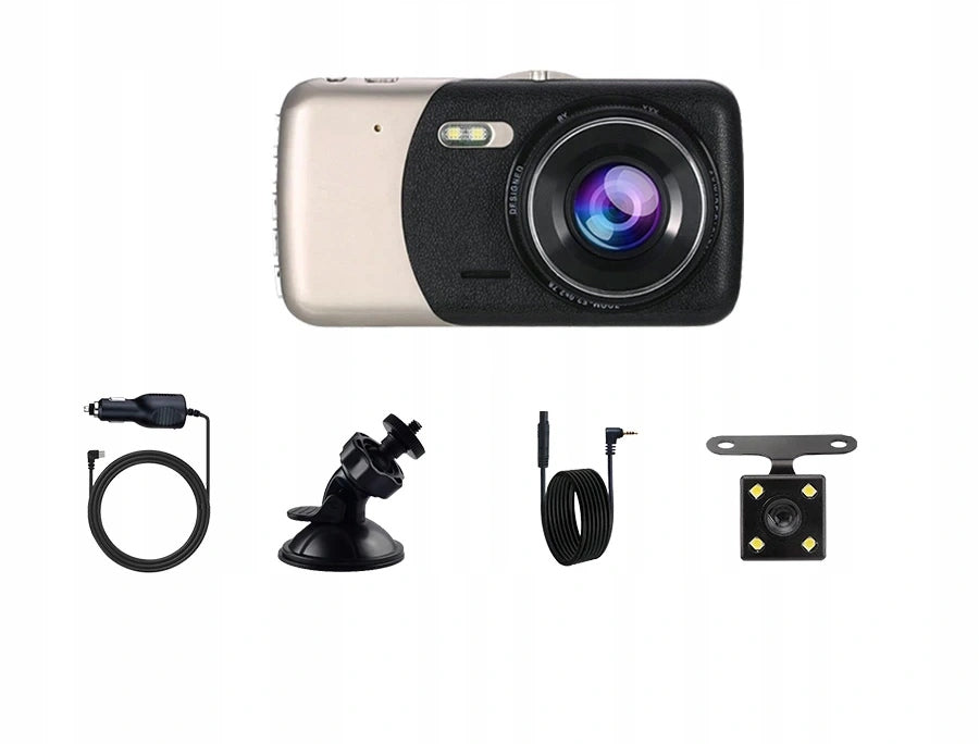Video Car DVR Full HD 1920x1080 2 Cameras 170° 2in1 Memory card included none