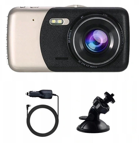 Video Car DVR Full HD 1920x1080 2 Cameras 170° 2in1 Model Kamera 4 Cale G-SENSOR Rejestrator