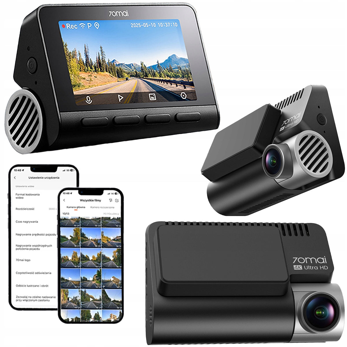 Video Recorder 70mai Dash Cam A810S 4K HDR + SD card 128GB Manufacturer code A810S