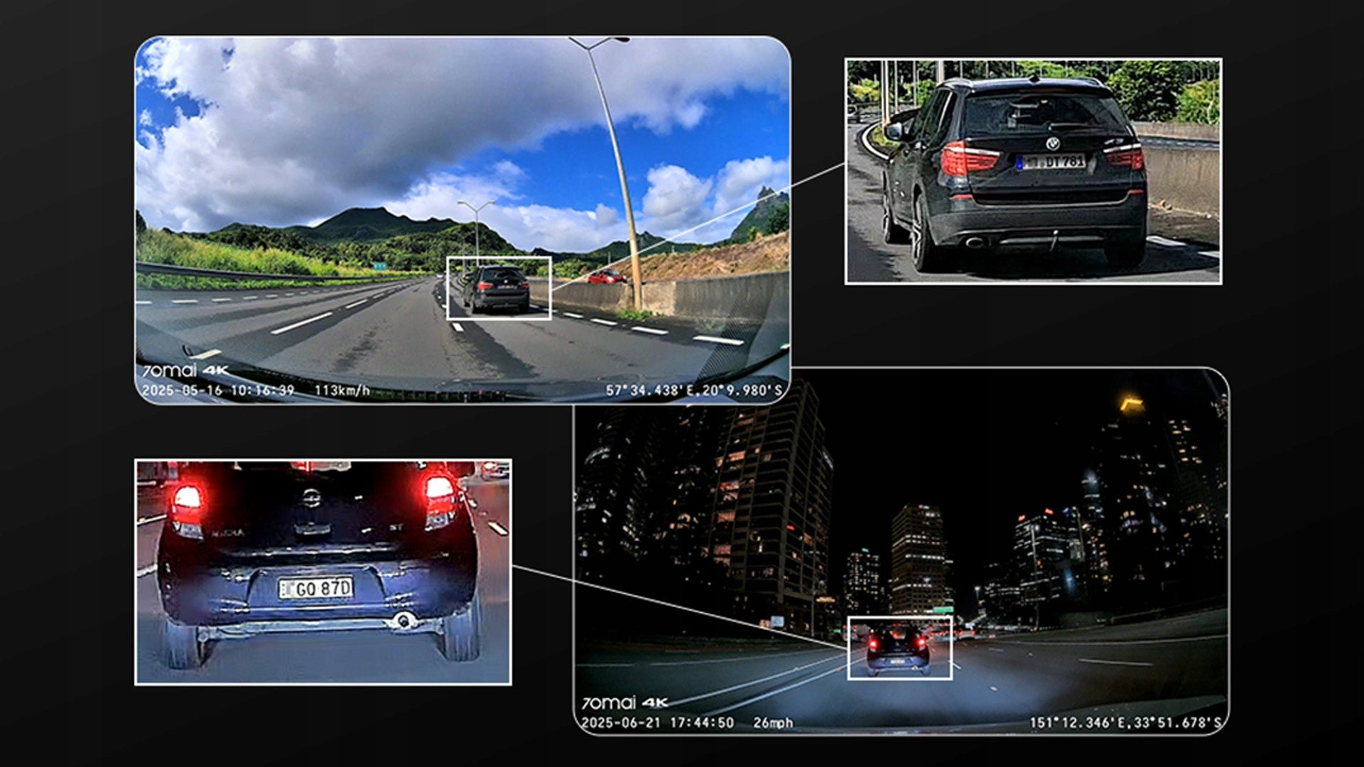 Video Recorder 70mai Dash Cam A810S 4K HDR + SD card 128GB Recording quality Full HD (1920 x 1080) 4K UHD (3840 x 2160)