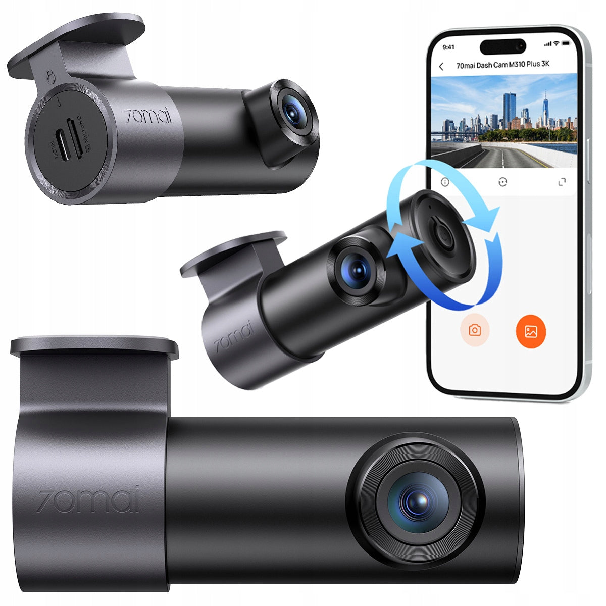Video Recorder 70mai M310 3K 2880 x 1620 Wi-Fi WDR G-Sensor Camera