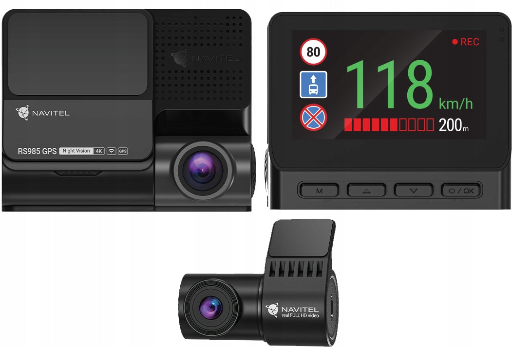 Video recorder NAVITEL RS985 Duo front rear 4K HDR GPS Wi-Fi SONY STARVIS