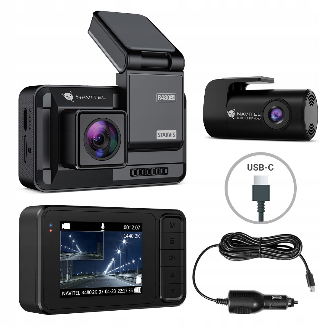 Video recorder Navitel R480 2K DUAL + rear camera + magnetic holder Brand NAVITEL