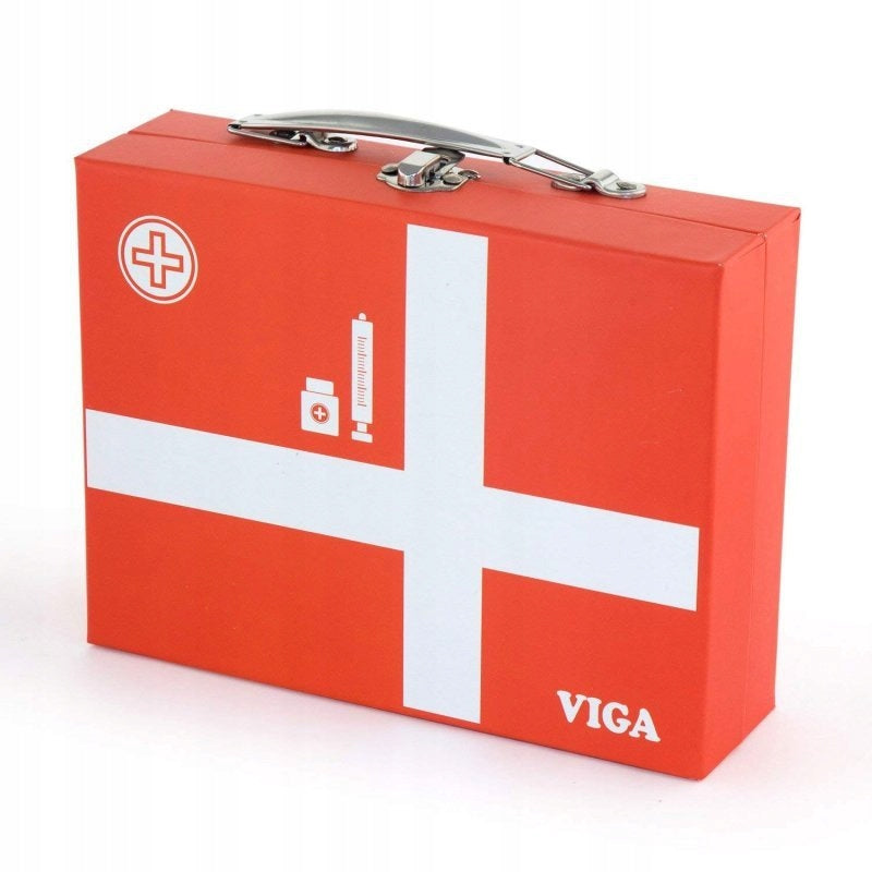 Viga Wooden set of a small doctor in a suitcase