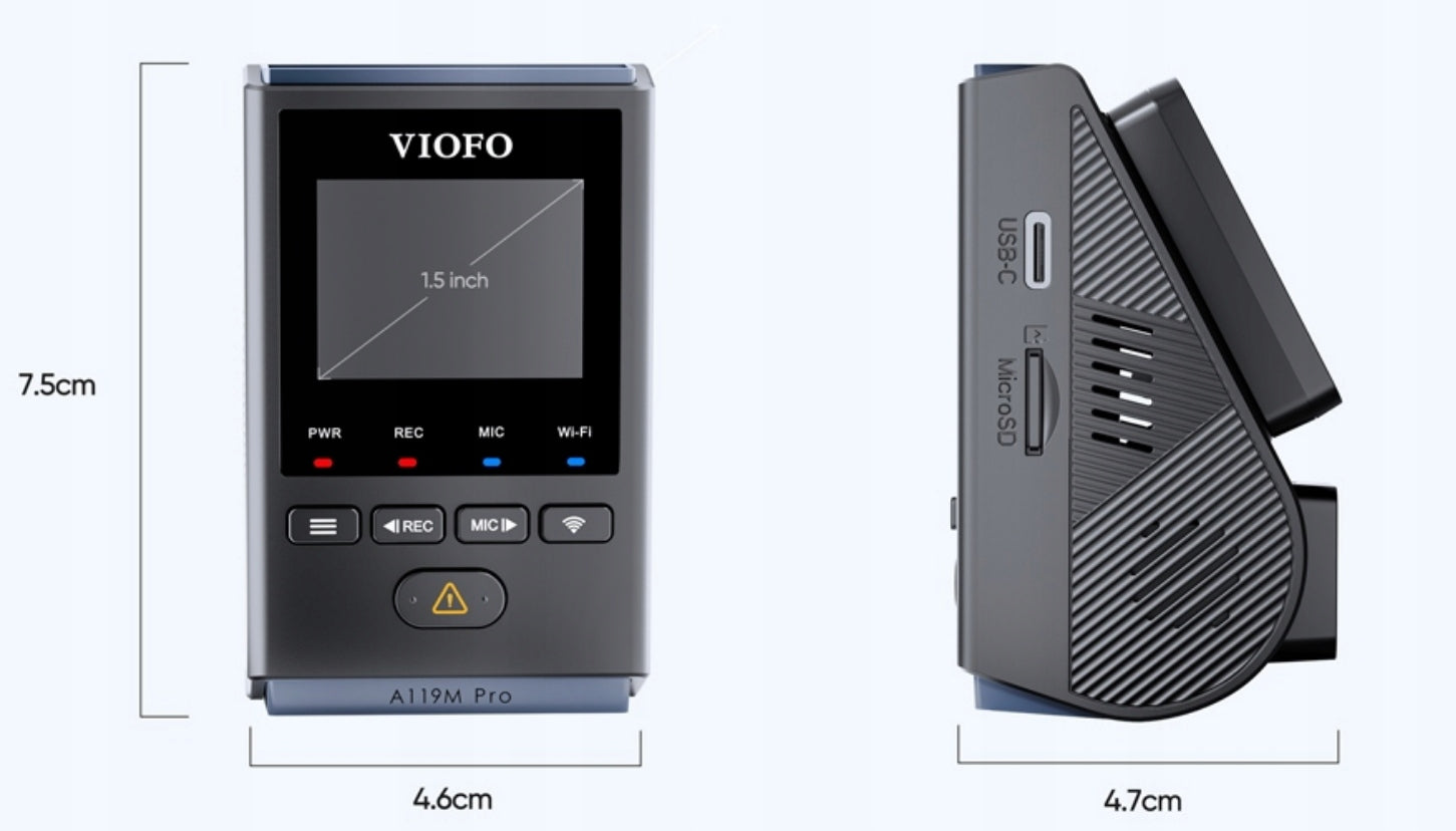 Viofo A119M Pro 4K Video Recorder WiFi 6 GPS HDR Sony Starvis 2 CPL Model A119M PRO