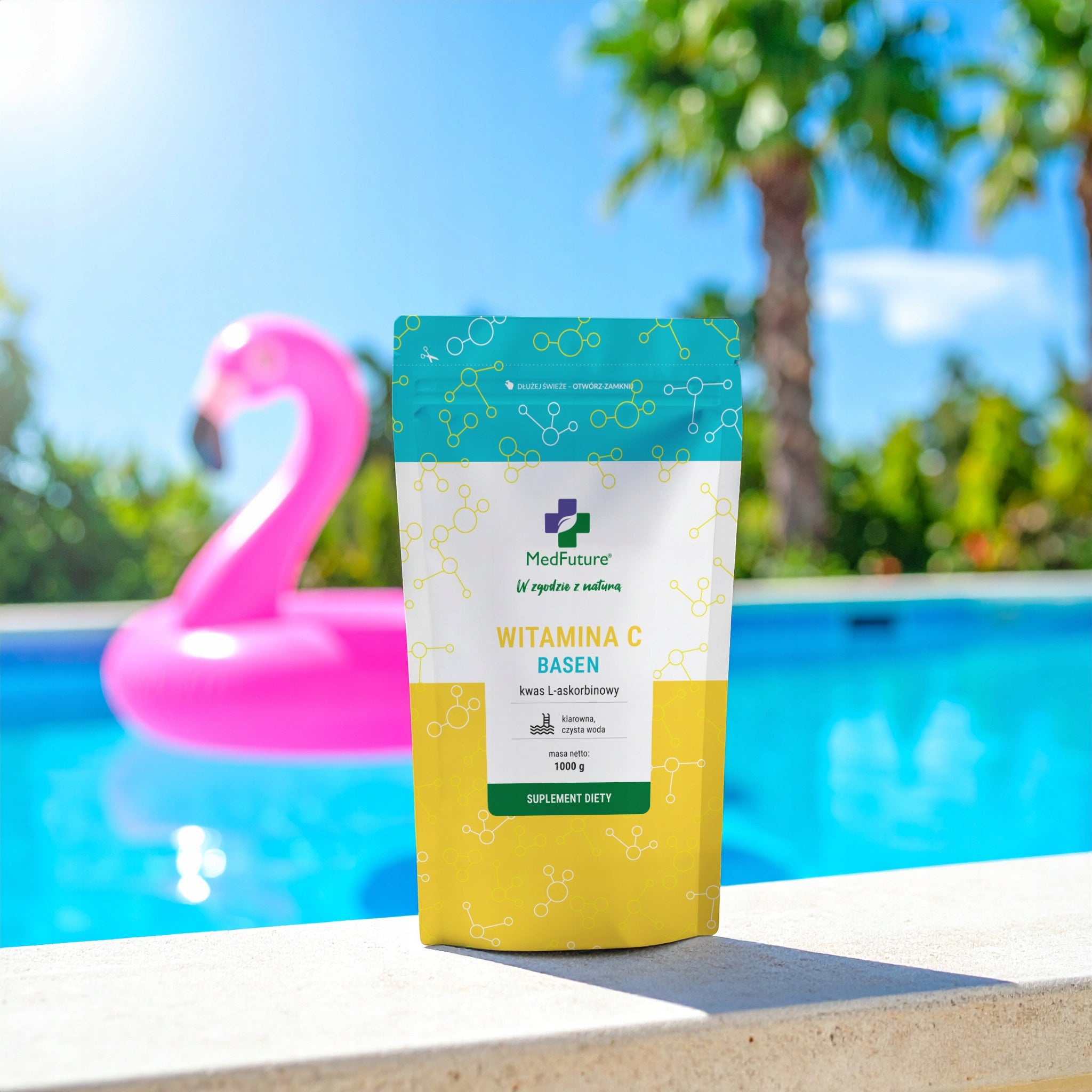 Vitamin C L-ascorbic acid for swimming pools 2 kg Pure water pH regulator Brand MedFuture