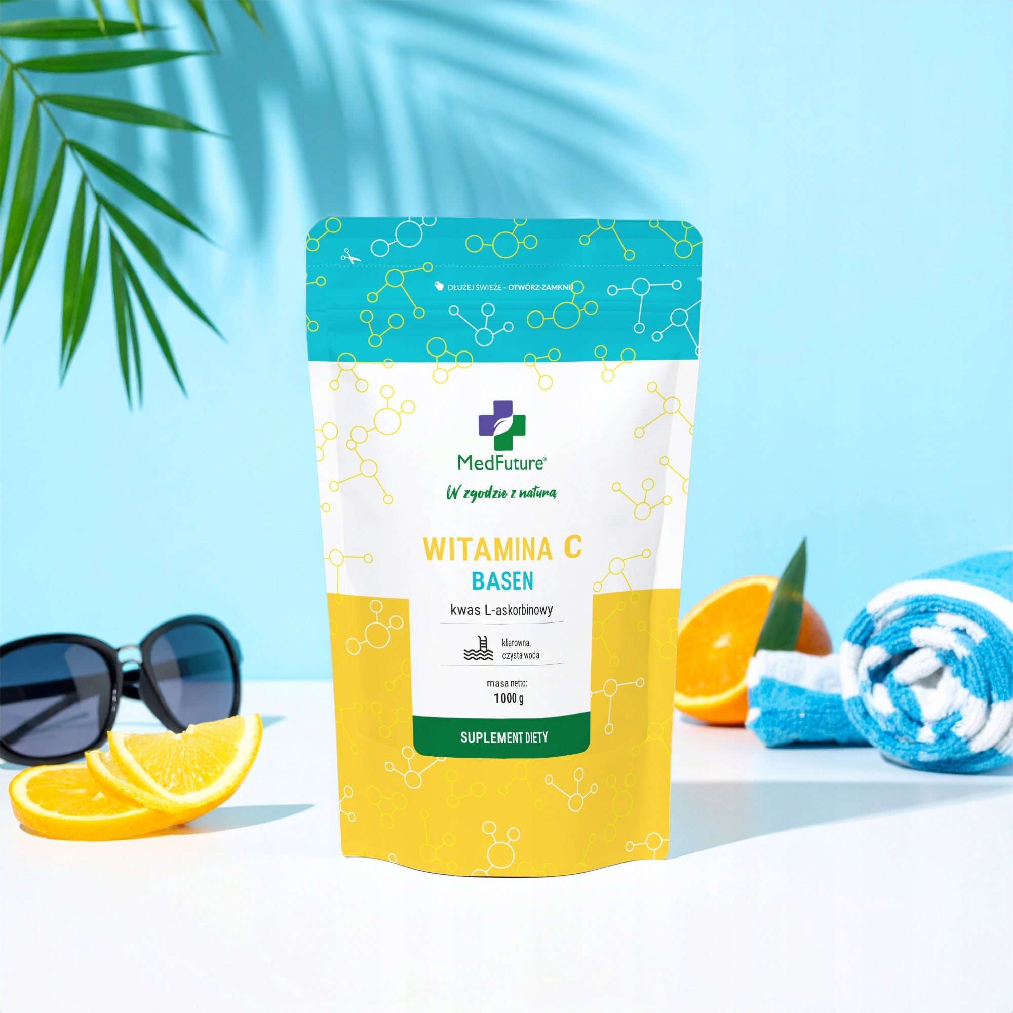 Vitamin C L-ascorbic acid for swimming pools 2 kg Pure water pH regulator Product form powder