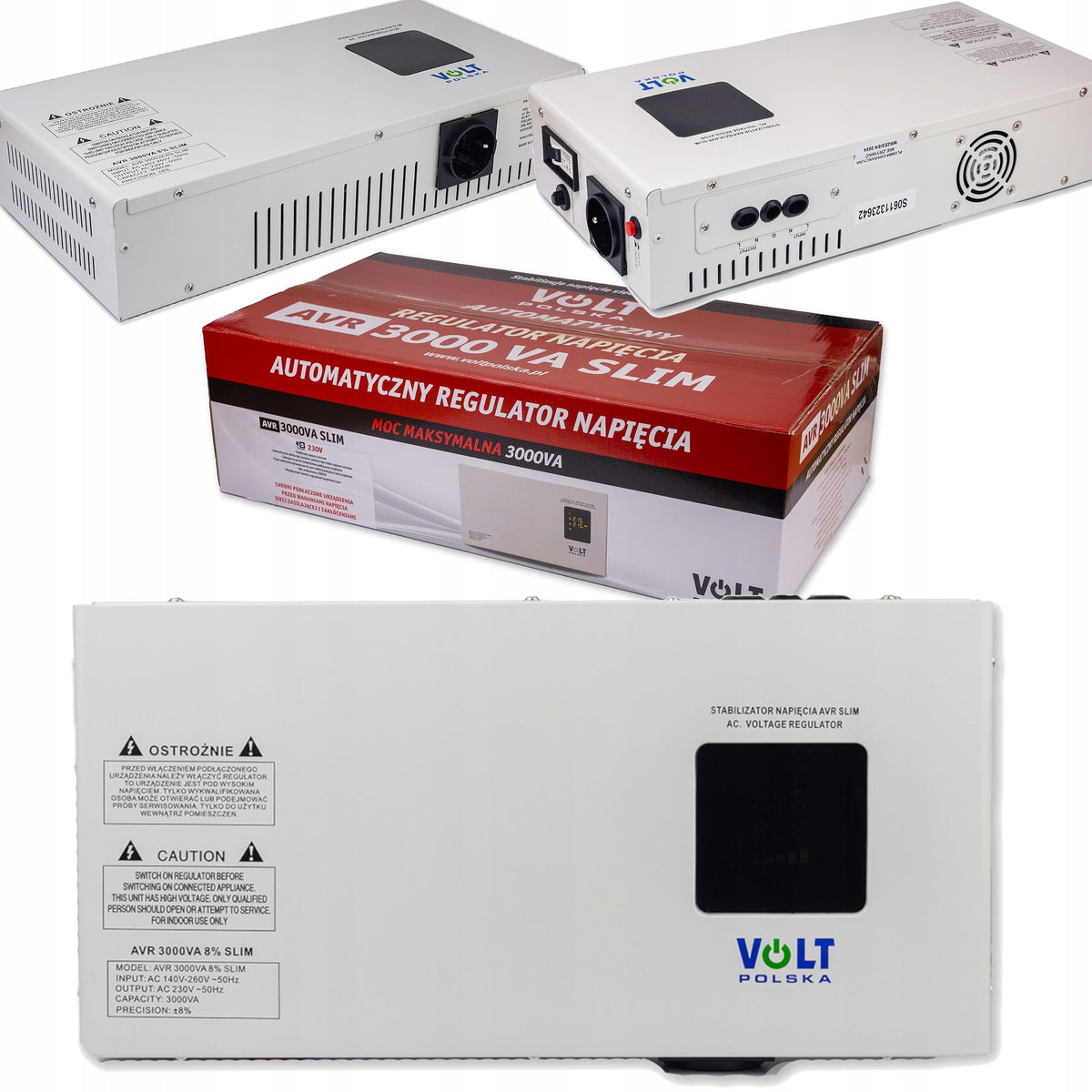 Voltage Stabilizer Volt Polska SLIM 3000VA 8% AVR Photovoltaics Furnace CO