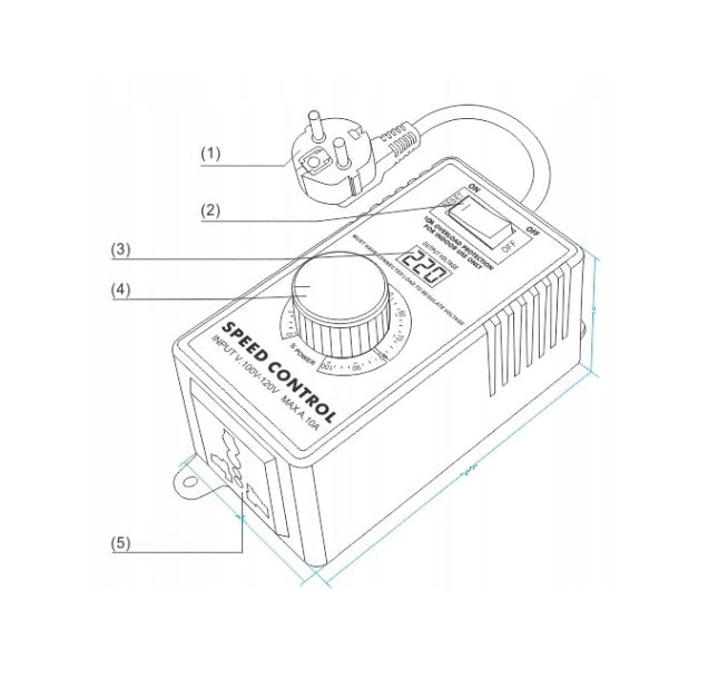 Voltage motor speed controller in housing with socket 4000W 230V Packaging status original