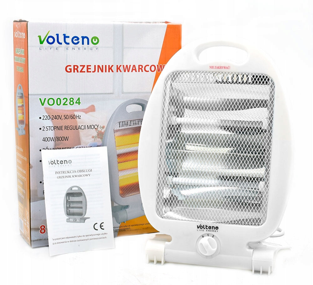 Volteno VO0284 Electric Halogen Heater 800W 2 Power Levels