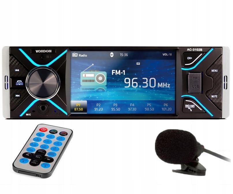 Vordon AC-3102B Car Radio 1DIN MP5 LCD 4.1'' Bluetooth + Microphone